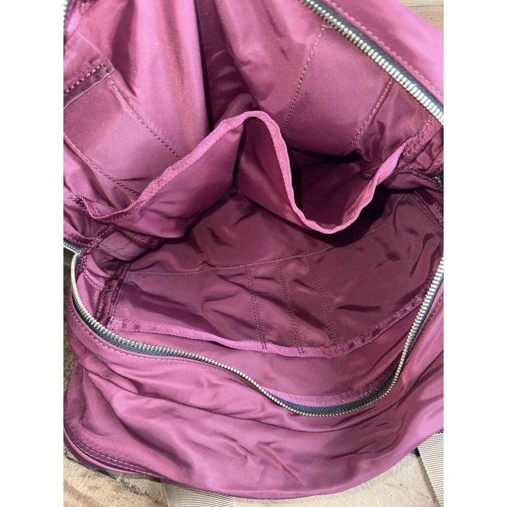 Jack Spade Mens Pilot Nylon Lift Pack Maroon Leather Weekend